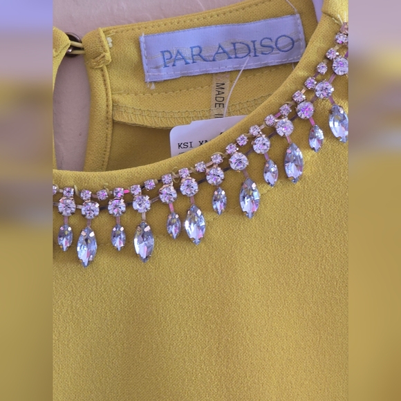 PARADISO Citrus Yellow Bling Blouse - Picture 7 of 8